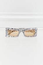 Patterned Rectangle Sunglasses with Polycarbonate Lenses and UV400 Protection