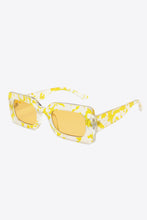 Patterned Rectangle Sunglasses with Polycarbonate Lenses and UV400 Protection