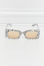 Patterned Rectangle Sunglasses with Polycarbonate Lenses and UV400 Protection