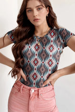 Patterned Sheer Mesh Bodysuit for Women Floral