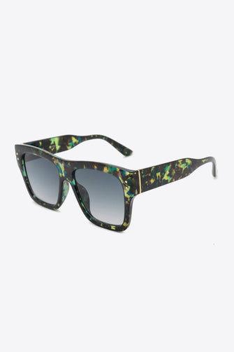 Patterned Square Gradient Lens Sunglasses UV400 Polycarbonate Frame Black One Size