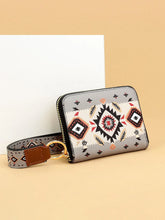 Patterned Zip-Around Wallet with Wrist Strap Style A One Size