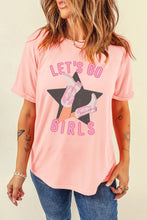 Peach Graphic Round Neck Short Sleeve T Shirt for Women Watermelon pink