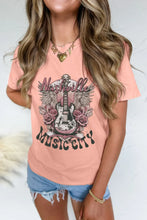 Peach Graphic Round Neck Tee Machine Wash Cold Tumble Dry Low