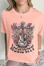Peach Graphic Round Neck Tee Machine Wash Cold Tumble Dry Low