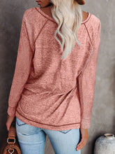 Peach Long Sleeve Raglan Shirt for Women