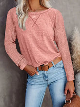 Peach Long Sleeve Raglan Shirt for Women Woman T Shirts