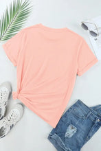 Peach Sequin Bunny Round Neck Short Sleeve T Shirt for Women Woman T Shirts