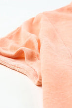 Peach Sheer Cover-Up with Round Neck and Short Sleeve Length Swimwear Cover-Ups