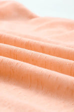 Peach Sheer Cover-Up with Round Neck and Short Sleeve Length Swimwear Cover-Ups