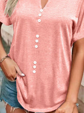 Peach Short Sleeve Button Down Shirt for Women