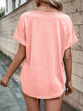 Peach Short Sleeve Button Down Shirt for Women