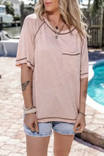 Peach Short Sleeve Pocket Top for Women Woman T Shirts