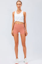 Peach Slim Fit High Waisted Athletic Shorts for Women