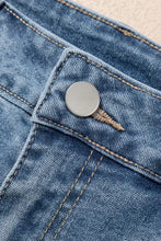 Pearl Beaded Raw Hem Wash Denim Shorts Denim Shorts