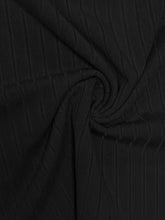 Black ribbed pearl detail scoop neck tank with textured vertical striped pattern in soft fabric