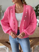 Pearl Open Front Long Sleeve Cardigan Woman Outerwear