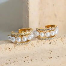 Pearl Titanium Steel C-Hoop Earrings Earrings