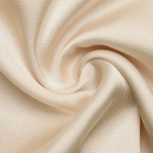 Cream-colored pearl trim satin bodysuit fabric with smooth glossy finish and subtle sheen