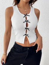 Perfee Bow Front Round Neck Tank Tanks & Camis