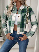 Perfee Color Block Button Up Jacket Woman Outerwear