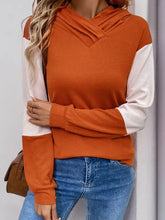 Perfee Contrast Long Sleeve Hoodie Woman Sweatshirts