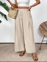 Perfee Drawstring Wide Leg Pants Woman Pants