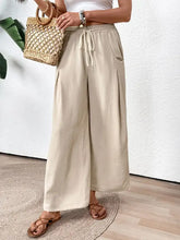 Perfee Drawstring Wide Leg Pants Woman Pants