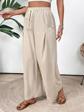 Perfee Drawstring Wide Leg Pants Woman Pants