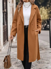Perfee Dropped Shoulder Tie Waist Coat Casual Dresses