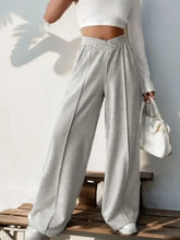 Perfee Elastic Waist Wide Leg Pants Woman Pants