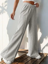 Perfee Elastic Waist Wide Leg Pants Woman Pants