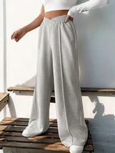Perfee Elastic Waist Wide Leg Pants Woman Pants