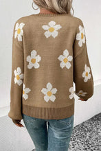 Perfee Floral Dropped Shoulder Sweater Sweater Pullovers