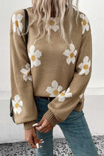 Perfee Floral Dropped Shoulder Sweater Sweater Pullovers
