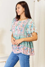Perfee Floral Tie Neck Short Sleeve Blouse Woman Blouses