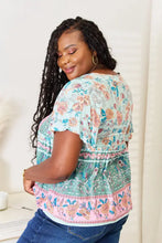 Perfee Floral Tie Neck Short Sleeve Blouse Woman Blouses