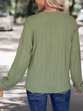Perfee womens olive green round neck long-sleeve knit top