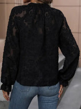 Perfee Lace Button Front Long Sleeve Top Woman Blouses