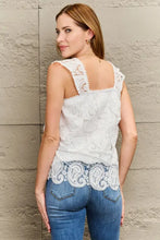 Perfee Lace Detail Square Neck Tank Top Tanks & Camis