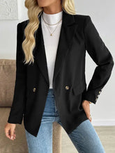 Perfee Lapel Collar Long Sleeve Blazer Woman Outerwear
