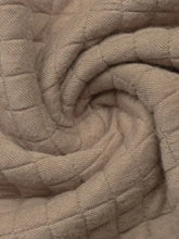 Perfee Plaid quilted half zip long sleeve sweatshirt in beige textured fabric