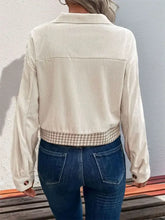 Perfee Pocketed Houndstooth Long Sleeve Jacket Woman Outerwear