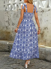 Perfee Slit Smocked Square Neck Printed Maxi Cami Dress Woman Maxi Dress