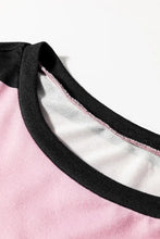 Pink and Black Striped Long Sleeve Sweatshirt with Number 22 Woman T Shirts