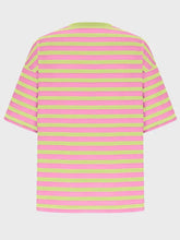 Pink and Green Striped Basic T-Shirt for Women Woman T Shirts