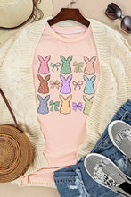 Pink and Peach Bunny Bow Pattern Women’s T-Shirt Woman T Shirts