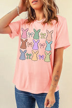 Pink and Peach Bunny Bow Pattern Women’s T-Shirt