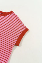Pink and Red Striped Women’s T Shirt Woman T Shirts