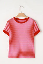 Pink and Red Striped Women’s T Shirt Woman T Shirts